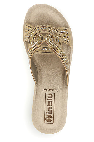 Beige Hausschuhe mit leuchtenden Details Inblu 47 BV