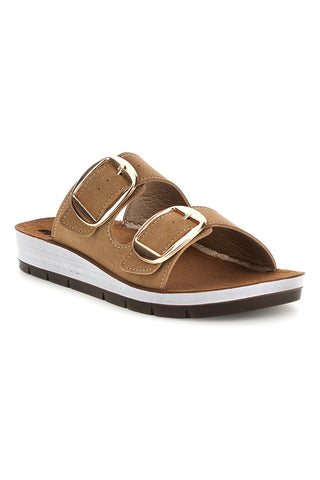 Beige Pantoffeln Doppelschnalle Inblu 61 CP