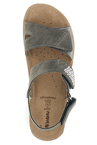 Sandali grigi con plantare anatomico Inblu 66 FC