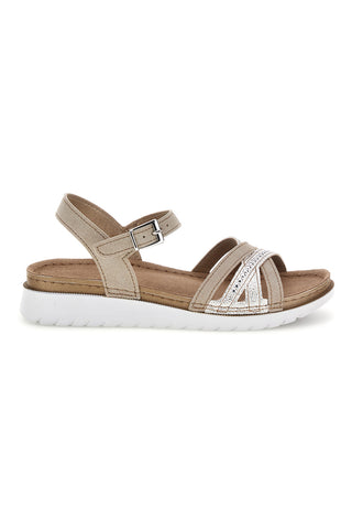 Platin-Sandalen mit gekreuzten Riemen Inblu 54 CN