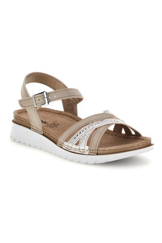 Sandali platino con fasce incrociate Inblu 54 CN