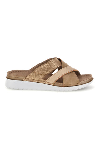 Beige Hausschuhe mit gekreuzten Riemen Inblu 57 CN