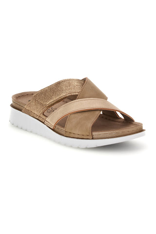 Beige Hausschuhe mit gekreuzten Riemen Inblu 57 CN