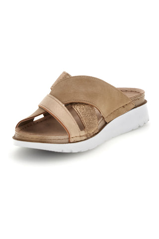 Beige Hausschuhe mit gekreuzten Riemen Inblu 57 CN