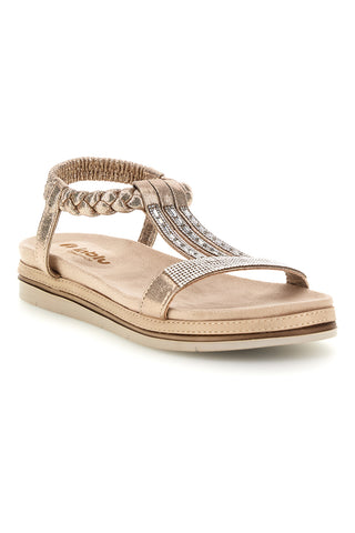 Beige Sandalen mit Straßsteinen Inblu 56 SA