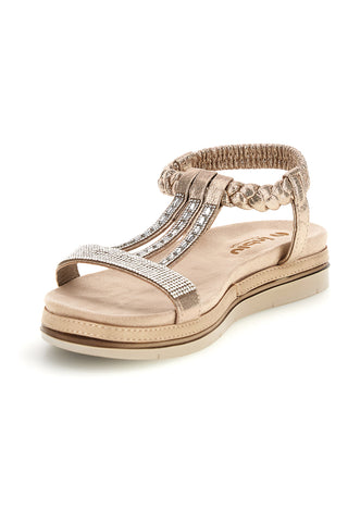 Beige Sandalen mit Straßsteinen Inblu 56 SA