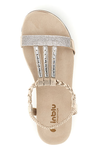 Beige Sandalen mit Straßsteinen Inblu 56 SA