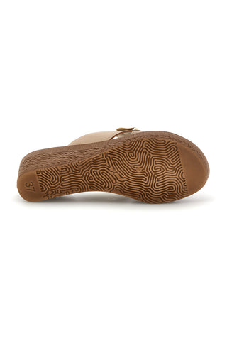 Beige Hausschuhe mit Keil und anatomischem Fußbett Inblu 16 GO