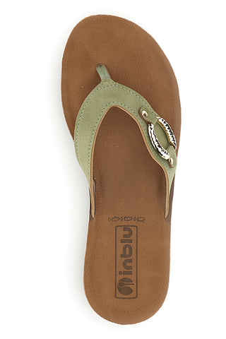 Grüner Flip-Flop mit Schmucksteinbesatz Inblu 19 ZO