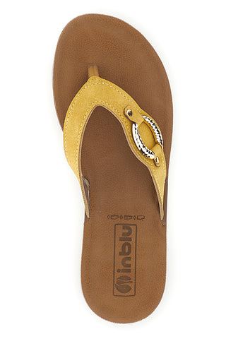 Gelber Flip-Flop mit Schmucksteinbesatz Inblu 19 ZO