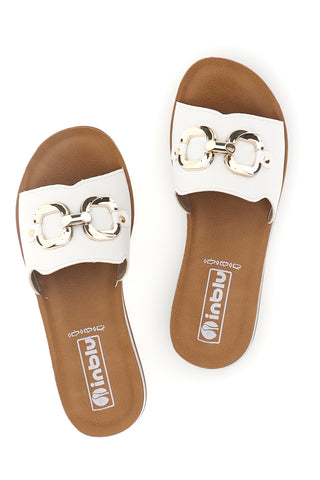 Ciabatte Bianco Morsetto Metallizzato Inblu 20 ZO