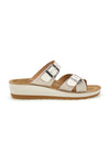 Ciabatte bianche con doppia fascia regolabile e zeppa Fly flot 90420k26hc