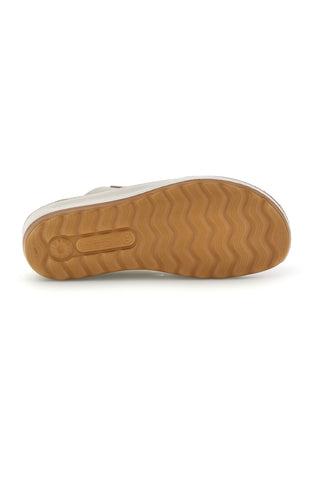 Ciabatte bianche con doppia fascia regolabile e zeppa Fly flot 90420k26hc