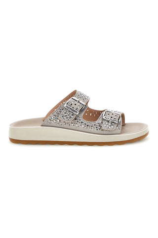 Silber Strass Hausschuhe Und Schnallen Fliegen flot 90770169KZ