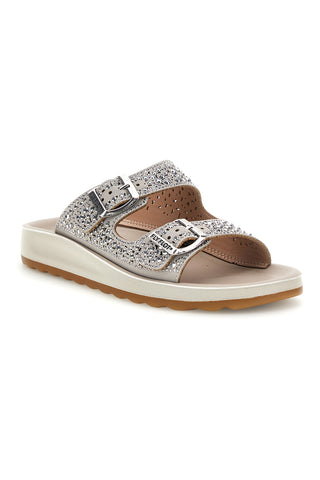 Silber Strass Hausschuhe Und Schnallen Fliegen flot 90770169KZ