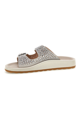 Silber Strass Hausschuhe Und Schnallen Fliegen flot 90770169KZ