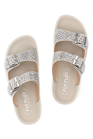 Silber Strass Hausschuhe Und Schnallen Fliegen flot 90770169KZ