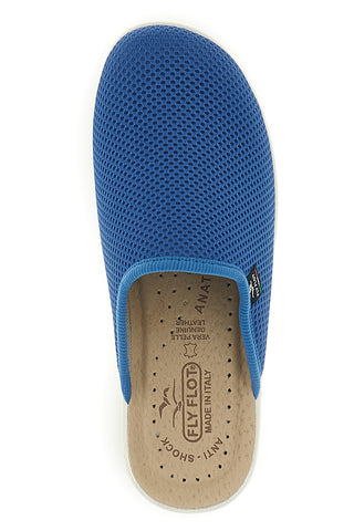 Blaue Hausschuhe mit rutschfester Innensohle aus echtem Leder Fly Flot 90830368FE