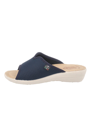 Blaue Hausschuhe mit rutschfester Innensohle aus echtem Leder Fly Flot 90T40429FE