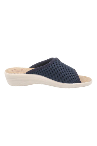 Blaue Hausschuhe mit rutschfester Innensohle aus echtem Leder Fly Flot 90T40429FE
