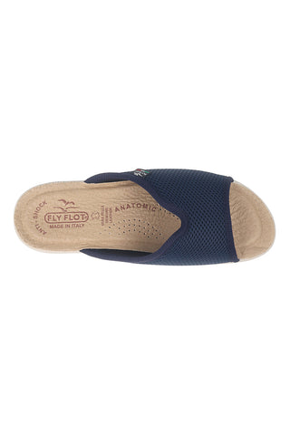 Blaue Hausschuhe mit rutschfester Innensohle aus echtem Leder Fly Flot 90T40429FE