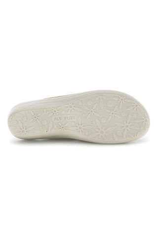 Beige Hausschuhe mit rutschfestem Echtleder-Fußbett Fly Flot 90T40368FE