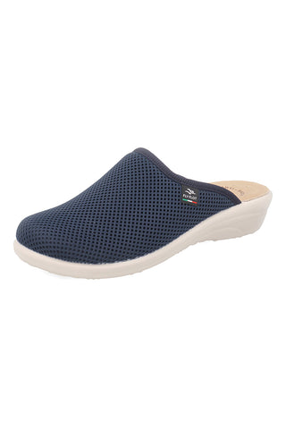 Blaue Hausschuhe mit rutschfester Innensohle aus echtem Leder Fly Flot 90T40368FE