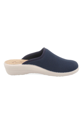 Blaue Hausschuhe mit rutschfester Innensohle aus echtem Leder Fly Flot 90T40368FE