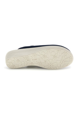 Blaue Hausschuhe mit rutschfester Innensohle aus echtem Leder Fly Flot 90T40368FE