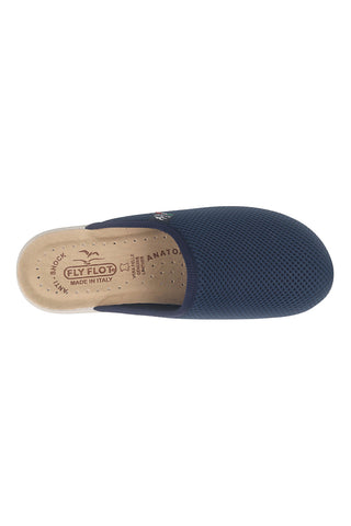 Blaue Hausschuhe mit rutschfester Innensohle aus echtem Leder Fly Flot 90T40368FE