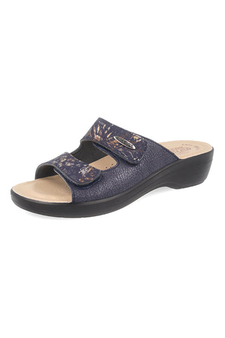 Blaue anatomische Leder Hausschuhe Fly flot 90T50B18CE