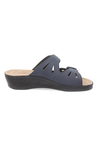 Ciabatte blu con sottopiede in vera pelle antiscivolo Fly Flot 90160008CE