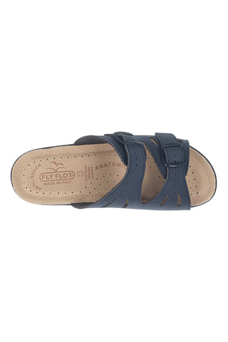 Ciabatte blu con sottopiede in vera pelle antiscivolo Fly Flot 90160008CE