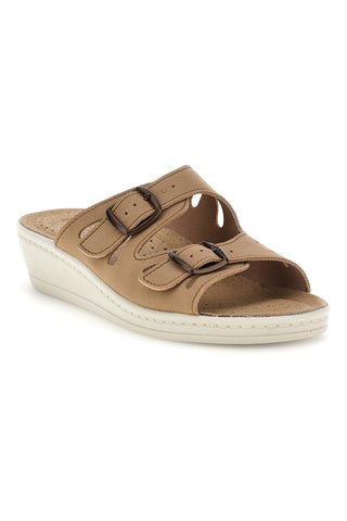 Ciabatte beige con sottopiede in vera pelle e plantare anatomico Fly Flot 90160008CE
