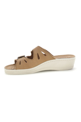 Ciabatte beige con sottopiede in vera pelle e plantare anatomico Fly Flot 90160008CE