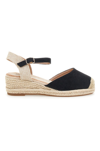 Sandali espadrillas da donna nere con zeppa in corda Pittarello sun BL1