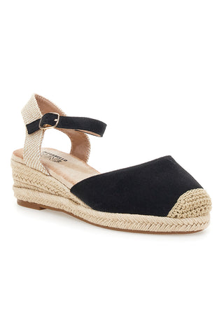 Schwarze Damen Espadrille Sandalen mit Seil Keil Pittarello Sonne BL1