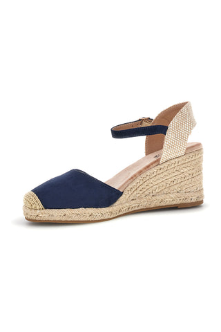 Marineblaue Espadrille-Sandalen mit Seilkeil Pittarello Sun Bl2