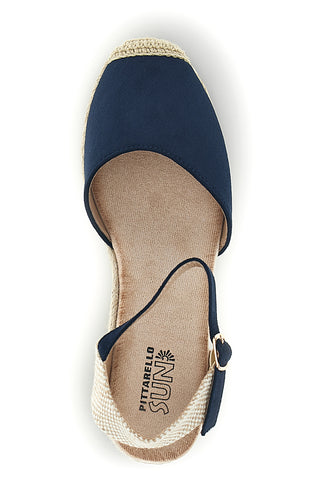 Marineblaue Espadrille-Sandalen mit Seilkeil Pittarello Sun Bl2