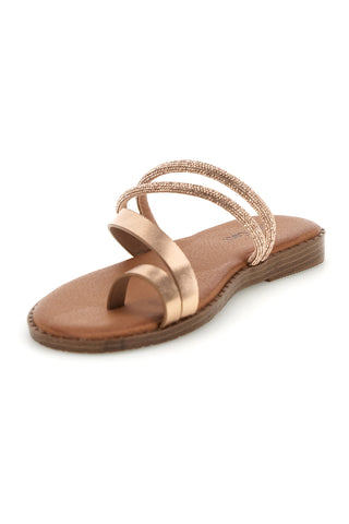 Rose gold Hausschuhe mit leuchtenden Detail Café Kosten 2903