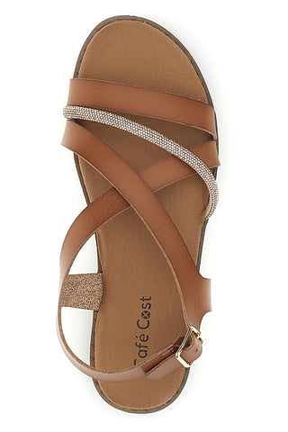 Camel Sandalen mit gekreuzten Riemen Café Kosten 20523