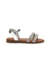 Weiß und Silber Sandalen mit Riemen Cafè Kosten 20545
