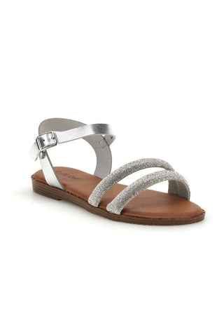 Weiß und Silber Sandalen mit Riemen Cafè Kosten 20545