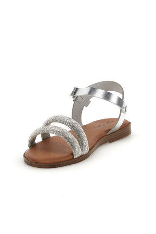 Weiß und Silber Sandalen mit Riemen Cafè Kosten 20545