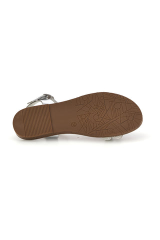 Weiß und Silber Sandalen mit Riemen Cafè Kosten 20545