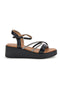 Schwarz und Silber Sandalen mit Plateau Café Kosten 80882