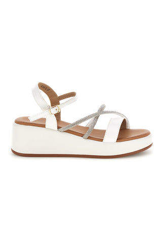 Weiße Sandalen mit Plateau Café kosten 80882