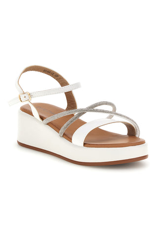 Weiße Sandalen mit Plateau Café kosten 80882