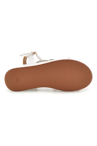 Weiße Sandalen mit Plateau Café kosten 80882
