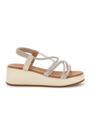 Silberne Sandalen mit Plateau Café Kosten 808814